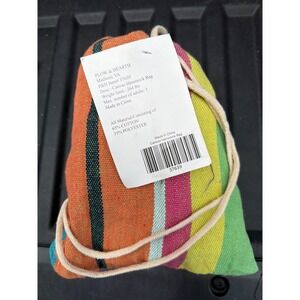 Plow & Hearth Canvas Hammock Bag Multi-Color Striped Single Person 264lb  NIB